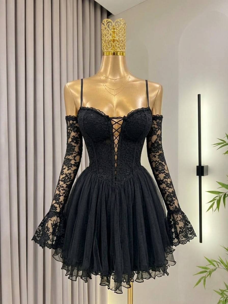 Robe Corset avec Gants Dentelle importation