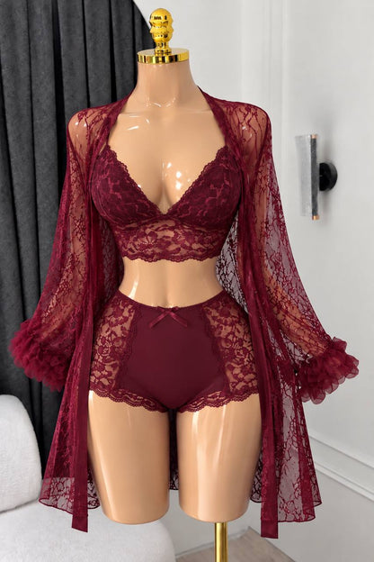 nuisette taline dentelle 03 pcs importation